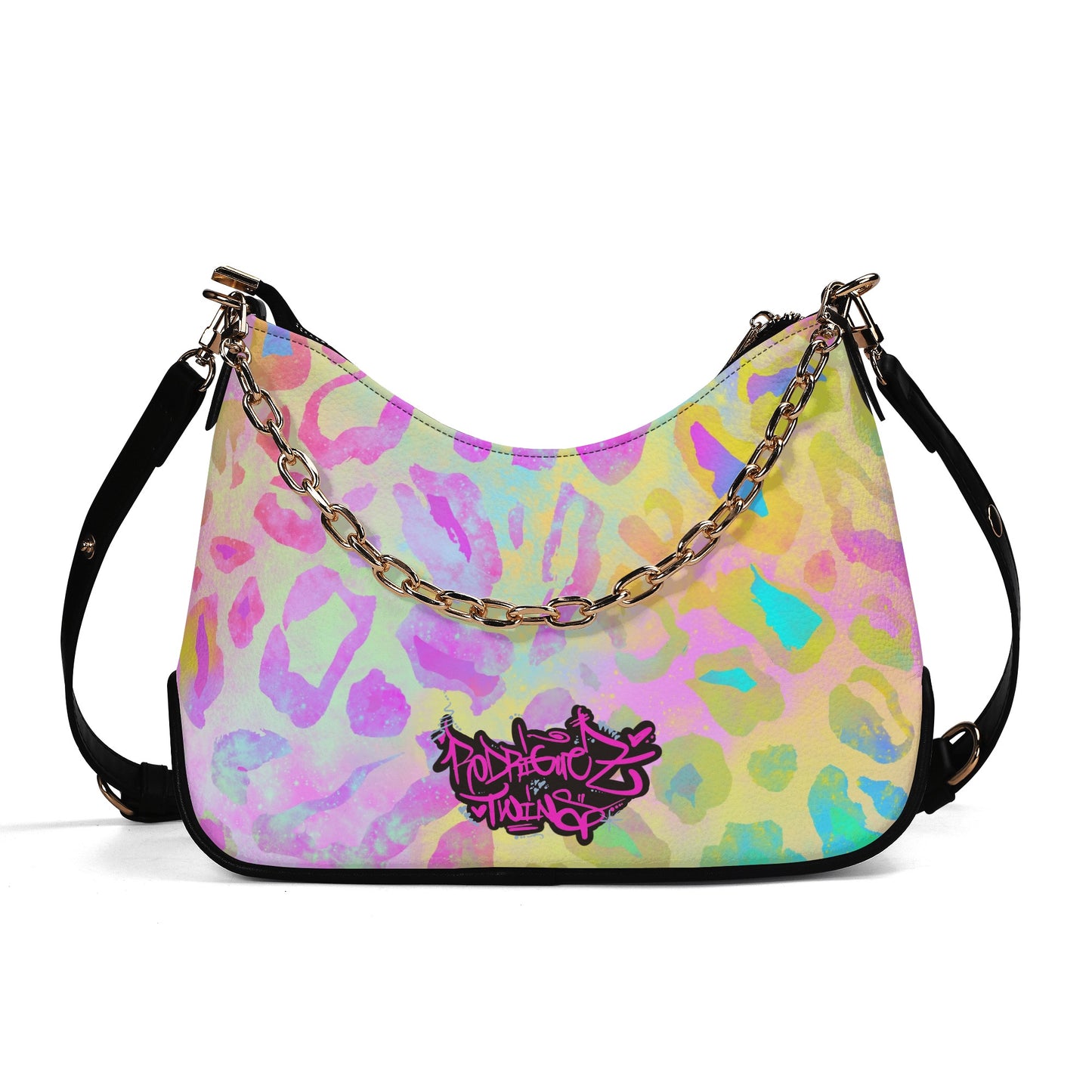 Lady PU Shoulder Bag With Chain Decoration