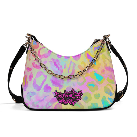 Lady PU Shoulder Bag With Chain Decoration