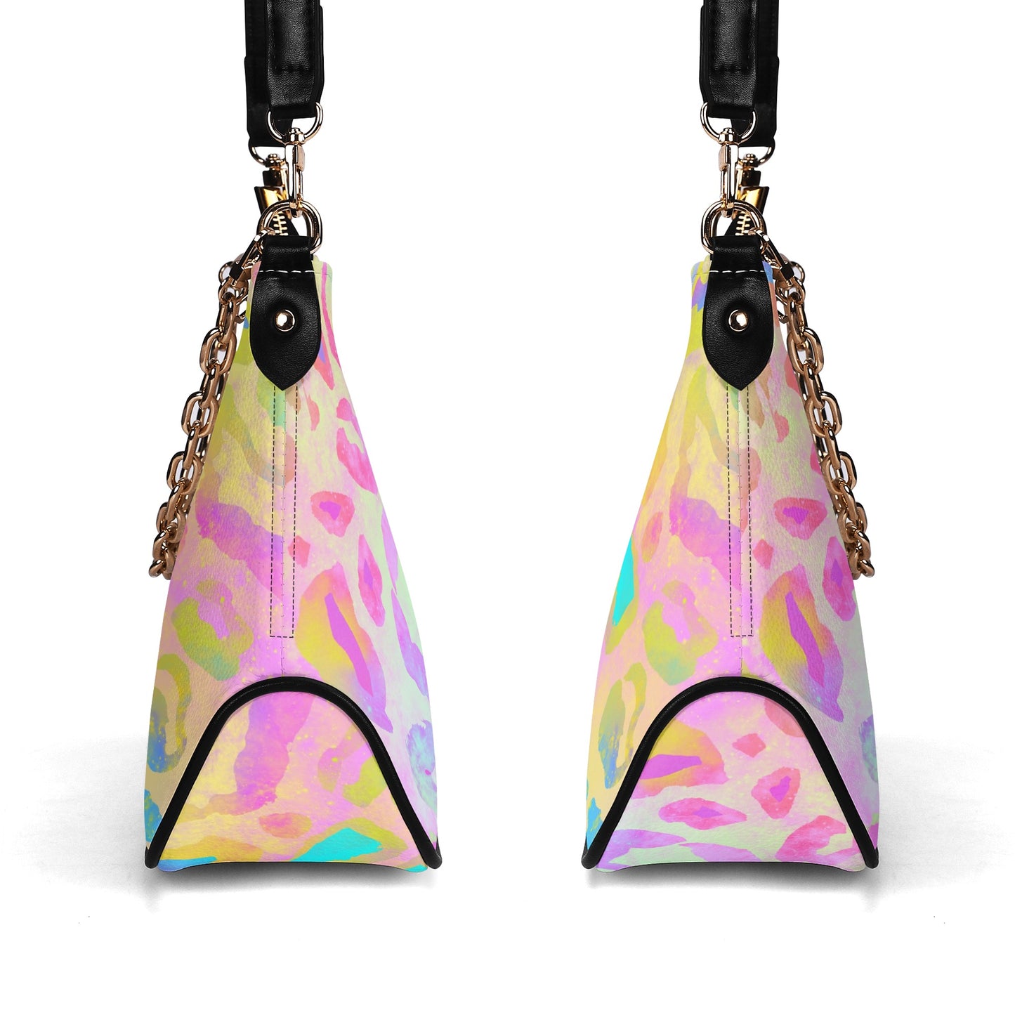 Lady PU Shoulder Bag With Chain Decoration