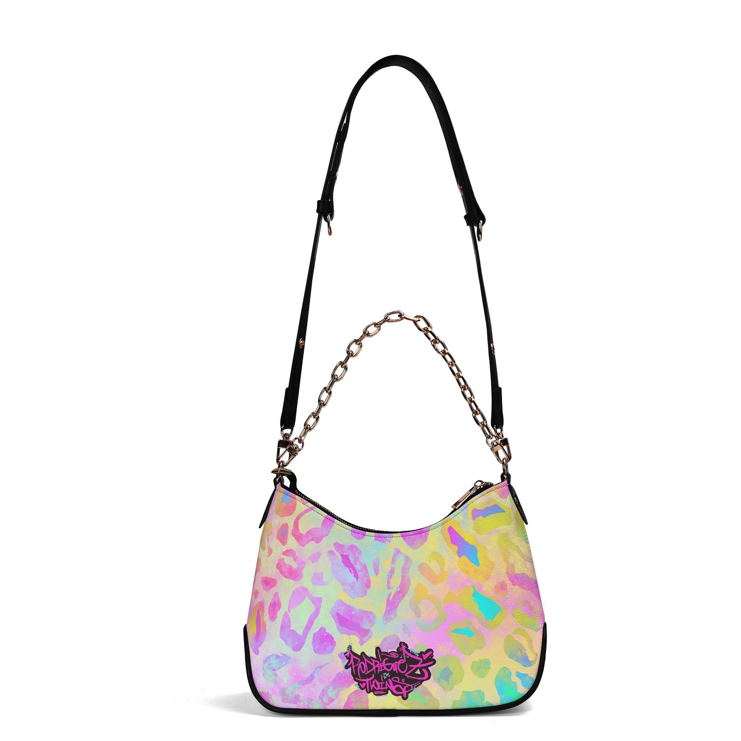 Lady PU Shoulder Bag With Chain Decoration