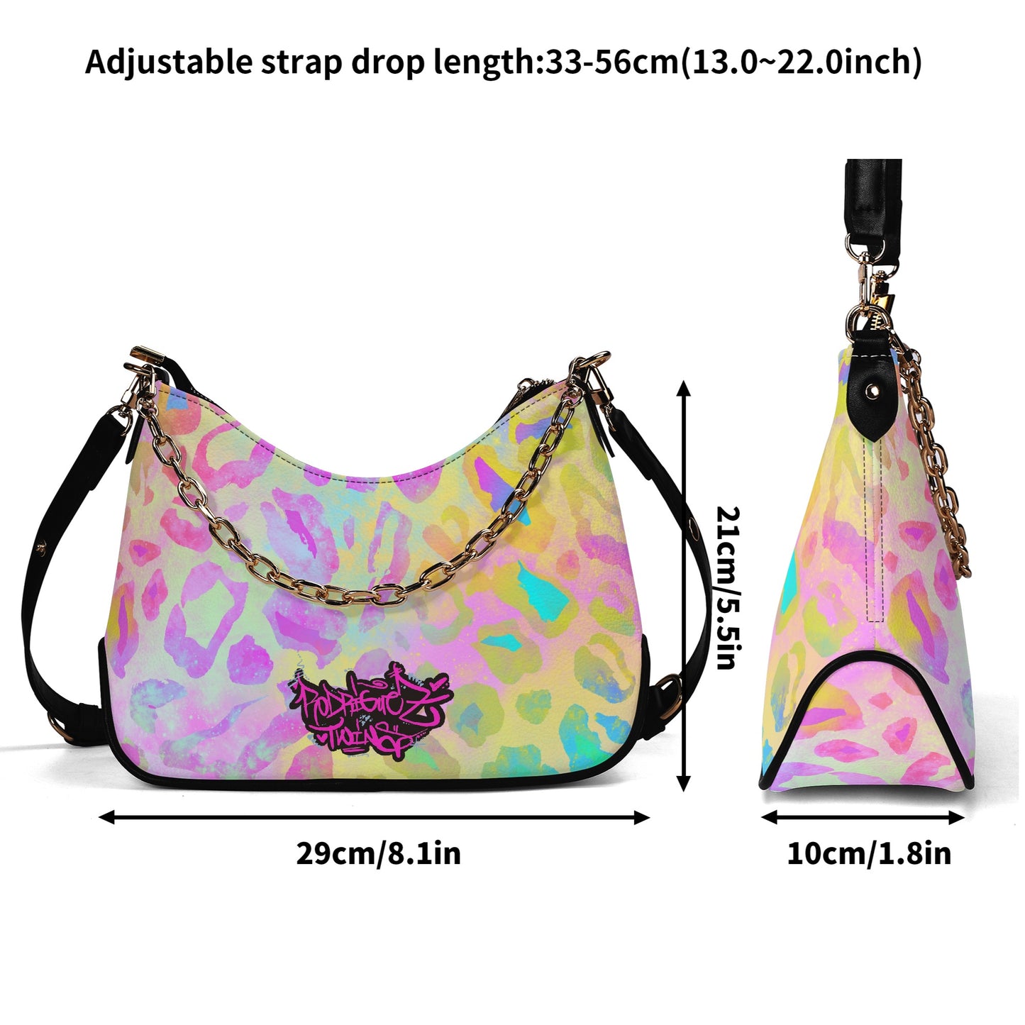 Lady PU Shoulder Bag With Chain Decoration