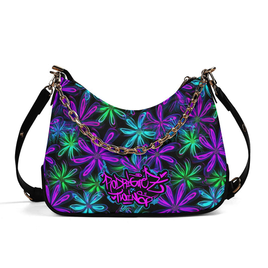 Lady Twill Faux Leather Chain Shoulder Bag